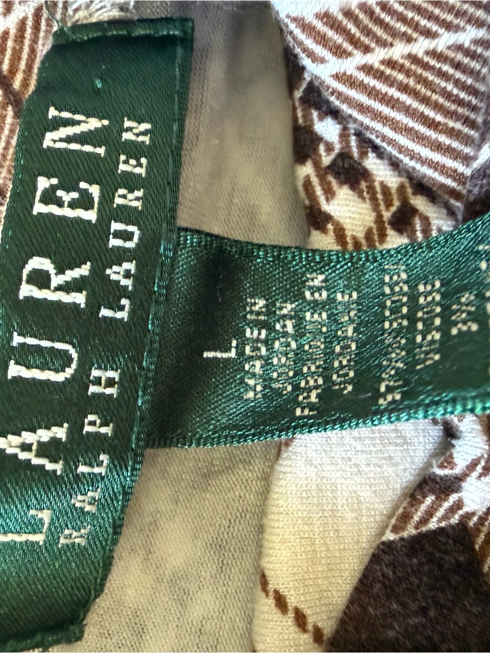 Ralph Lauren Brown and Cream Plaid Short-Sleeve Turtleneck Tee - Picture 3 of 5